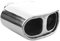 Universell Auspuffblende Doppelrohr Endrohr Edelstahl Auto Endrohrblenden Auspuffendrohr Auspuffrohr Tuning Schalldampf Blende Sport Oval Chrom Auspuffspitzen