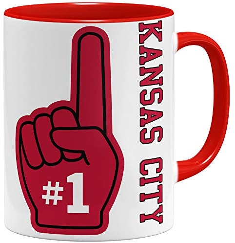OM3 Number One #1 Kansas City - Tasse | Keramik Becher | 11oz 325ml | Beidseitig Bedruckt | Rot