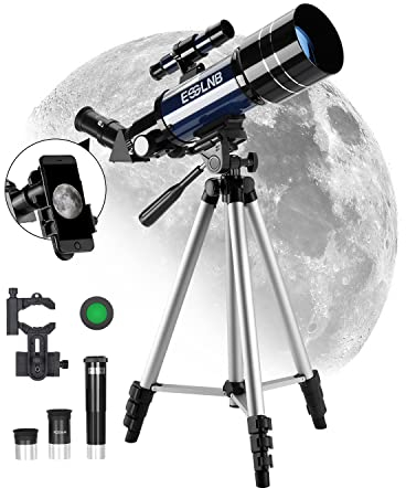 ESSLNB Teleskop 36070 Teleskop Astronomie mit Verstellbares Stativ und Telefon-Adapter 70mm Vollständig Beschichtete Linse 3X Barlow-Linse Mond-Filter