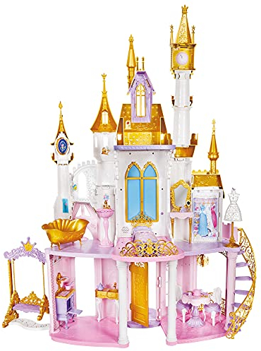 Disney Princesses, Château Royal, Maison de poupées avec Meubles et Accessoires, Jeu de lumières Musical, pour Enfants, dès 3 Ans