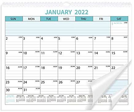 Wandkalender 2022 | Monatlicher Wandkalender Kalender Von Januar 2022 bis Dezember 2023 mit julianischen Daten, Ruled Blocks, Perfekt fü Büro Wandplaner(37CM x 30CM)