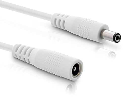 InLine - DC Verlängerungskabel, Universal Netzteil Verlängerungskabel für LED Streifen, Überwachungskameras, Drucker, Router, Switches uvm., DC Stecker/Buchse 5,5 x 2,1mm, weiß, 2m
