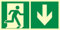 notlok Safety Work - Panneau Sortie de Secours [ 30 x 15 cm ] | Panneau photoluminescent en PVC avec bande de montage | Bloc Secours, Issue de Secours, Panneaux de Sécurité, Bloc Sortie de Secours