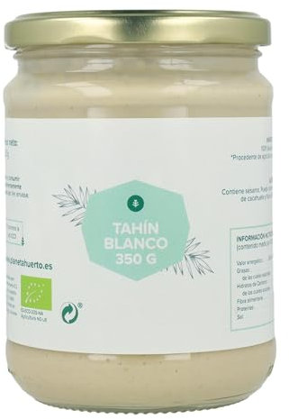 PLANETA HUERTO | Tahín Blanco ECO - Pasta de Sésamo Natural y Ecológica - 350 g de Deliciosa Pasta de Sésamo para Uso en Cocina y Repostería
