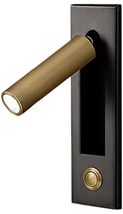 Lampes de Lecture, TêTe de Lit Applique Murale Liseuse Encastré Interrupteur Poussoir Lampes Murales pour, Chambre Noir Or