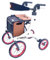 FabaCare Outdoor-Rollator TREXX, faltbarer Leichtgewichtrollator, extra große Räder fürs Gelände, Sicherheitsreflektoren, Edel-Weiß