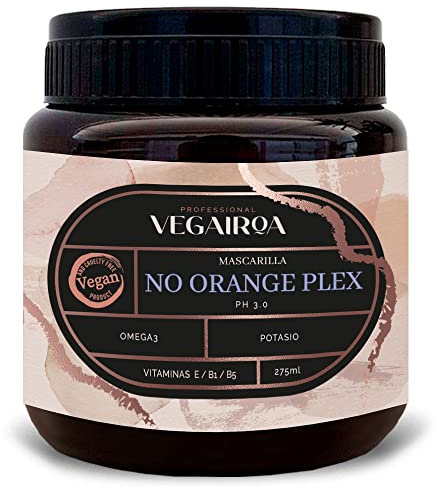 VEGAIROA - No Orange Plex Maske - Maske, die Orangetöne neutralisiert - Tiefenwirksame Feuchtigkeitspflege - Professionelles veganes Friseurprodukt - 300 g