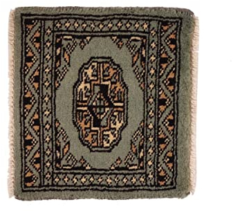 RUG PRINCE Pakistan Buchara Teppich 30x30 Handgeknüpft Quadratisch Grün Geometrisch Orient a