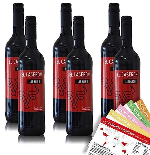 El Caseron Tinto, lieblich, sortenreines Weinpaket + VINOX Winecards (6x0,75l)