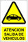 Pubblimania ATENCION SALIDA DE VEHICULOS | prohibido aparcar Cartel de aluminio para exterior metal resistente grosor 3 mm (Cm 30x40)