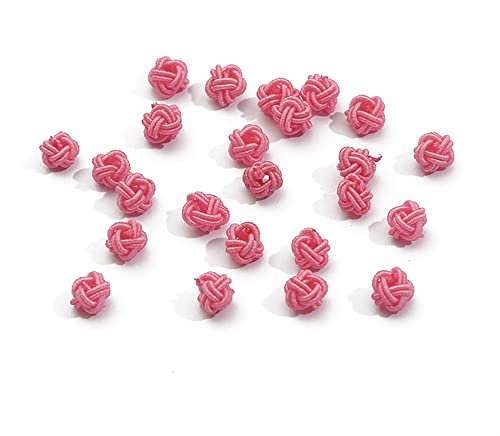 100 Pcs Spacer Beads,Pineapple Buckle,DIY Handmade Material,Chinese Knot Accessories,6 mm Bracelet,Necklace,Rope Accessories for Bracelets for Crafts,Craft Beads Set,Jewellery Accessories,Light Pink