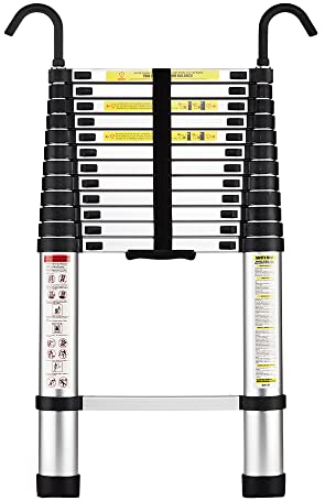STANEW Scala Telescopica 3,8 m in Alluminio, Bracciolo Removibile, Estensibile, Multi-funzione, Stabile Scala, Leggero e Flessibile, Carico Massimo 150 kg