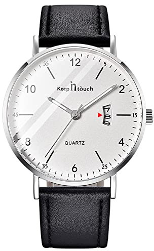 rorios Herrenuhren wasserdichte Analoge Quarzuhr Männer Casual Leuchtend Uhr Einfachheit Design Armbanduhr Datum Kalender Lederarmband Uhr für Herren