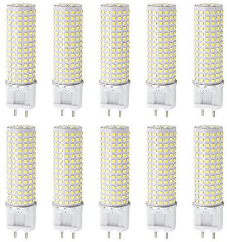 PAZWAHF 10-Pack LED G12-lampor, G12 Bi-Pin Base Majslökar, 20 Watt 3000LM,3000K 4000K 6000K Konstant ström Ingen flimmer, Ej dimbar AC 85V~265V