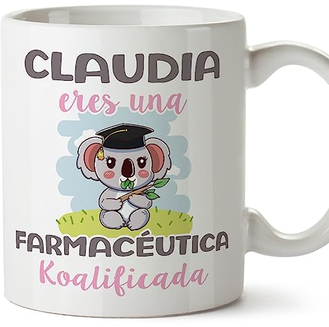 MUGFFINS Tazas Personalizadas para FARMACÉUTICA - En Español - Koalificados Personalizados - 11 oz / 330 ml - Regalo Personalizable original y divertido