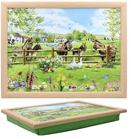 Lesser & Pavey Donkey Laptray | Bean Bag Trays With Padded Cushion | Suitable For Drinks, Food, Breakfast & Laptop | Lovely Designed Lap Tray For Home & Office - Macneil Studios