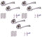 HANDLEZONE® 3 Sets Lobo Internal Door Handles on Rose Lever Latch Packs with 75mm Ball Bearing Hinges and 76mm Latches - Dual Polished/Satin Nickel
