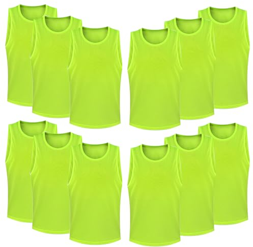 FIBOGOUP Fußball Trainingsweste,Fussball Leibchen Kinder Erwachsene,Fussballtraining Zubehör,Westen fürs Teamtrainin-Grün-L(150-180)