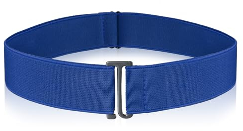 Cobee Women Invisible Belts, Women Stretch Belt Adjustable Elastic Belt with Flat Buckle No Show Waist Belts for Jeans Pants Dresses (Blue)