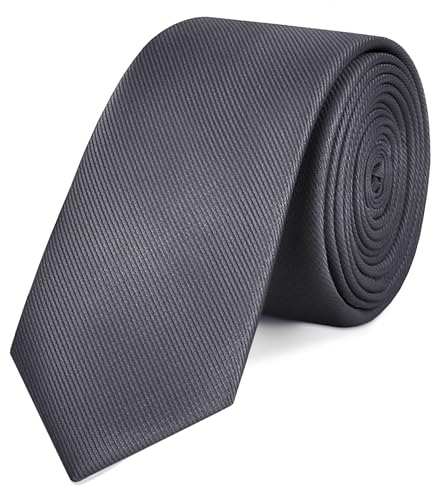 OcioDual Krawatte Grau Krawatte Herren, Krawatten für Herren, Tie, Klassisch, Elegante Krawatten mit Diagonalmuster für Feiern, Events, Partys, Geschäftsleute, Gravatas Hommes