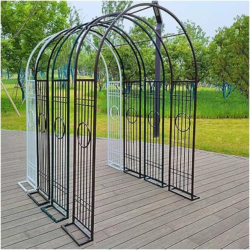 Rose Garden Arch,1 Pcs Metal Iron Pergola Arbor Archway Climbing Plant Support Arch,For Outdoor Lawn Backyard Patio (Color : Schwarz, Size : W260xH230cm)