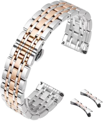 HEYOZURY Edelstahl Uhrenarmbänder Metall uhrarmband mit Geraden und Gebogenen Ende 12mm 14mm 16mm 18mm 19mm 20mm 21mm 22mm Metal Ersatzband Armbänder Edelstahlarmband für Uhr für Herren/Damen
