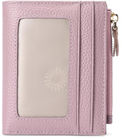 FALAN MULE Geldbörse Damen klein Echtes Leder mit RFID-Schutz, kleines Portemonnaie, Mini Kurzer Geldbeutel Frauen mit Zipper Brieftasche