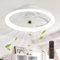 POWROL Ventilatore da Soffitto con Luce e Telecomando, Ventilatore da Soffitto Senza Pale Regolabile 3 Colori Reversibile Ventilatore da Soffitto Silenzioso 4 Velocità Timer per Camera da letto