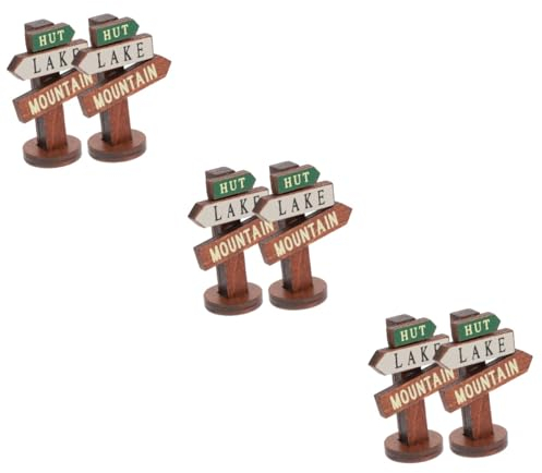 Happyyami 6stücke Teiliges Mini Holz-schild Garten-dekoration Leichte Gartenzeichen Für Mikrolandschaften Und Weihnachtsdorf-zubehör Handgefertigt Aus Hochwertigem Bassholz
