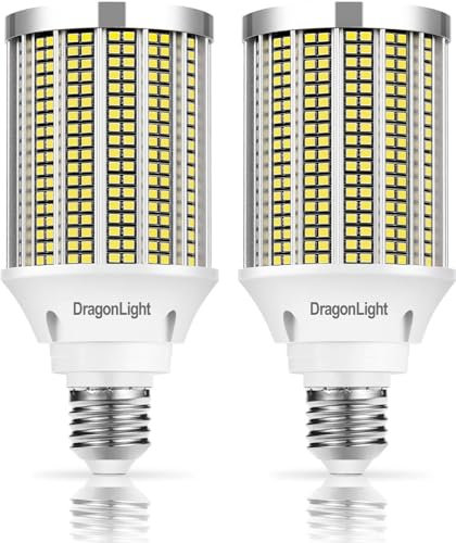 DragonLight 2024 Newest 50W Super Bright LED Corn Light Bulbs (400 Watt Equivalent) - E27 Base LED Bulbs 6000K Daylight 6000LM for Large Area Lighting - Garage Shop Warehouse Barn[Twin Value Pack]