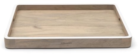 Riviera Maison Serviertablett rechteckig Holz mit Griffen dekoratives Tablett braun, Holztablett - Macumba Tray - (LxBxH) 60x40x5