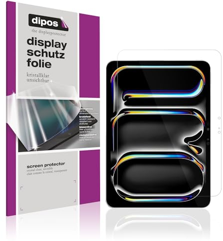 dipos I 2X Schutzfolie klar kompatibel mit Apple iPad Pro 11 Zoll M4 2024 Folie Displayschutzfolie (A2837 + A3006)