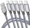 eyjiew USB C Cable[1m, 5-Pack], USB A to USB C Charger Cable 3A Nylon Type C Fast Charging Cord for iPhone 15 16 Plus Pro Max,Galaxy S24 S23 S22 S21 S20 S10, A14 A15 A53 A70