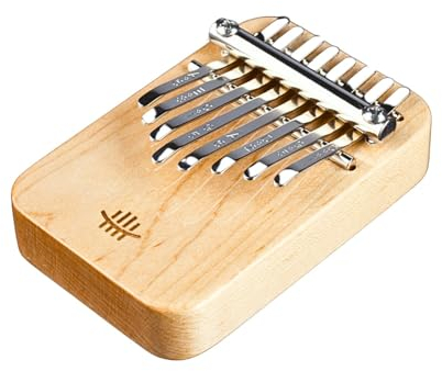 Mini Kalimba - 8 Tasten | Ahorn-Massivholz in C-Dur | 60 Dezibel Lautstärke! Für Einsteiger und Kinder ideales Instrument