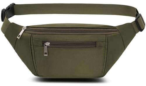 Bauchtasche Gürteltasche Hüfttasche Sport Wasserdicht Gürteltasche Damen Herren Sport Tasche Outdoor Reisen Wandern Laufen Joggen Hundetraining (Olive)