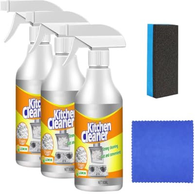 Limpiador de espuma para cocina, limpia manchas de aceite de cocina, spray limpiador multiusos, limpiador en spray para cocina (3PCS)