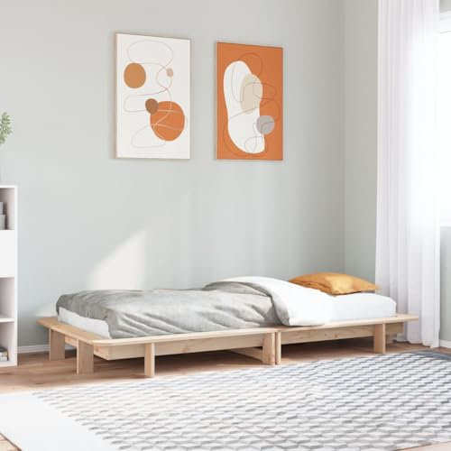 Juroupi Massivholzbett ohne Matratze 100x200 cm Holz Bett Massivholzbett Bed Frame Bettgestell Bett Holz Kiefernholz - 850665