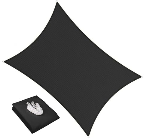 Terrassenüberdachung, schwarz, 5 x 6 m, regenfest, atmungsaktiv, UV-beständig, für Terrasse, Rasen, Garten und Party, wir fertigen individuelle Größen