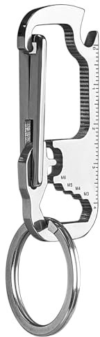 Carabiner Clip Keyring Stainless Steel Key Ring Portable Pocket Tool Keychain Mini Bottle Opener Keyring Multitool for Men and Women