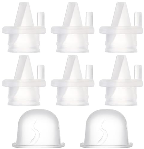 6pcs Duckbill Valves and 2pcs Silicone Diaphragm Compatible with BabyBuddha | Compatible with Zomee Z1/Z2 and Motif Medical Twist Breast Pumps Replacement Parts/Accessories BPA Free