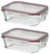 LOLAhome Set de 2 fiambreras de cristal con tapa hermética de 1040 ml. Juego de 2 recipientes herméticos de vidrio de borosilicato transparente apto para microondas, horno hasta 400ºC y congelador.