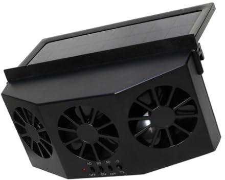 GRIRIW Ventilatore Solare Per Auto Ventilazione Efficiente e Rinfrescante Rimuove Fumi e Odori Strumento Di Raffreddamento Auto Design Compatto e Affidabile Per Viaggi Estivi