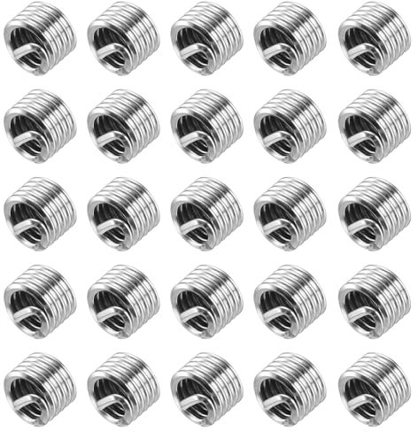 QUARKZMAN 50 Stück Drahteinsätze 1/4-20 UNC 1D(1/4) 304 Edelstahl Helikaltyp Gewindereparaturset Drahtschraubengewindehülse für mechanische Ausrüstung
