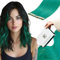 RUNATURE Tape in Extensions Echthaar Teal Haarverlängerung mit Band Haarteile Glatt 40cm 25g 10 Stück