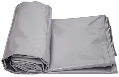 400g/m² Abdeckplane Wasserdicht und reißfest,Boot,Auto,Garten Gewebeplane mit ösen,Schutzplane,Bootsplane,Zeltunterlage für Camping und Outdoor Zelt,wasserdichte Plane mit Ösen(Grau 6x8m)