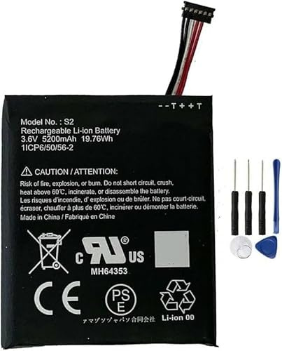 Uniamy Ring S2 Replacement Battery Compatible With Ring S2 6-Pin Video Doorbell 2nd Generation 5UM5E5 C2020 3.8V,5200mAh/19.76Wh