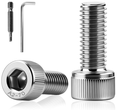 XRXYMQ 15 Pièces Vis Cylindriques M8 x 20 mm Vis à Tête Cylindrique Acier Inoxydable A2 V2A Boulon à Six Pans Creux M8 Boulon Btr Allen et Embout pour Machines Industrielles Réparation de Meubles