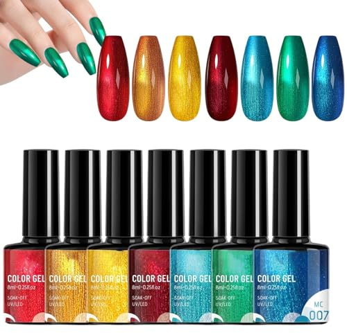 Rainbow Gel Nail Polish Set | Manicure Nail Polish - Fingernail Colors for Home Laides Salon Students Travel Music Festival Party Photo Sessions Beauty Lovers