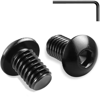 20 viti a testa bombata M5 x 8 mm, esagonali a testa semicircolare in acciaio inox A2, colore nero, con chiusura a esagono incassato