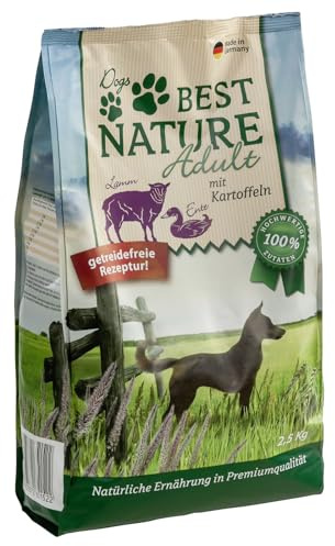 Best Nature Adult Trockenfutter für Hunde, 2,5kg - Lamm, Ente und Kartoffeln - Hundefutter